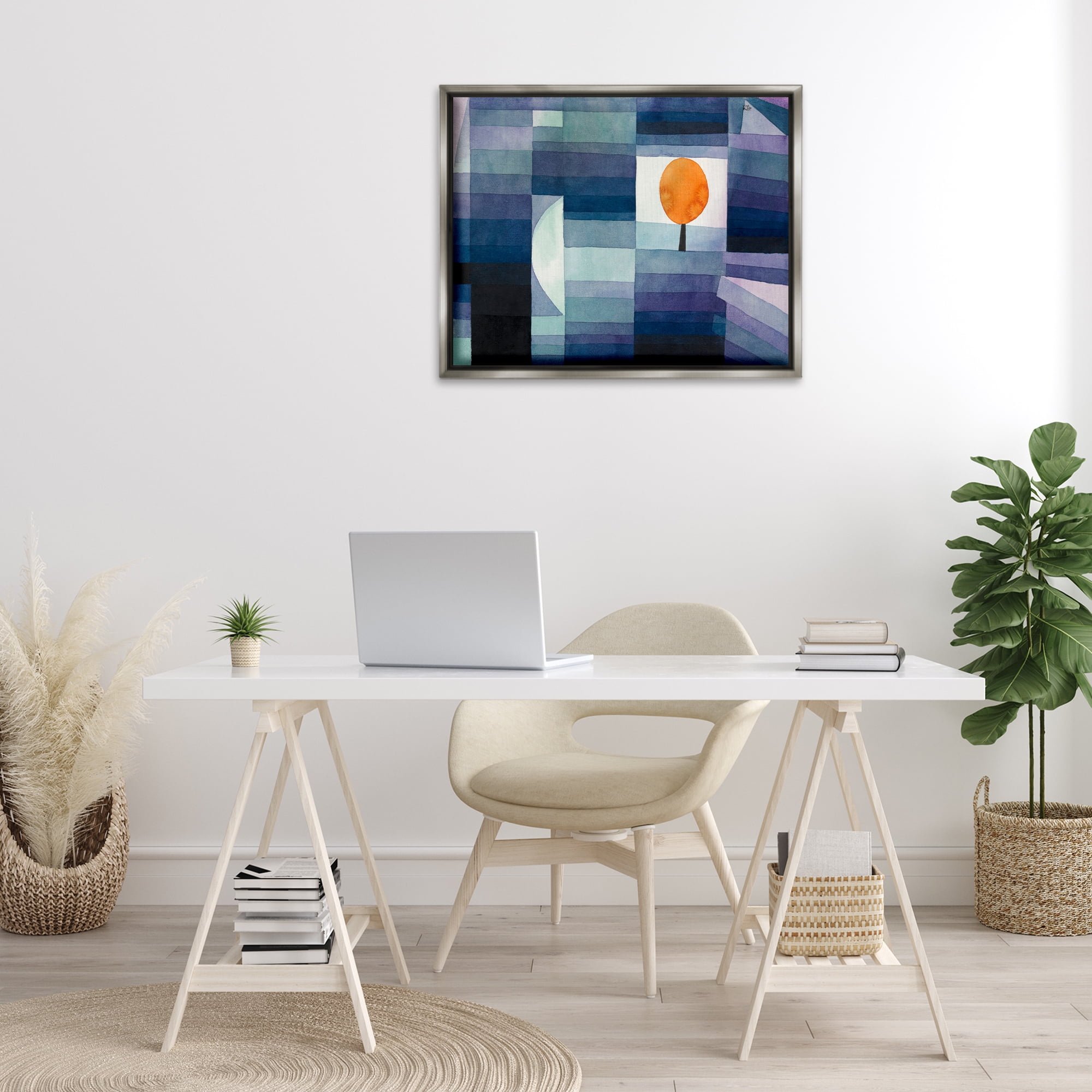 Stupell Industries Harbinger Of Autumn Classic Abstract Painting Gray Floater Framed Canvas Art Print Wall Art, 31 x 25