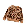 thumbnail image 1 of Pull à Manches Longues en Tricot Léopard pour Garçons et Filles, Haut Chaud Automne Hiver, 1 of 7