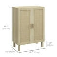 thumbnail image 3 of HOMCOM Boho Sideboard Buffet Cabinet with 2 Rattan Doors, Natural, 3 of 10