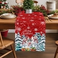 thumbnail image 2 of Red Christmas Dresser Scarf Farmhouse, Dining Table Decorations for Wedding/Parties, Winter Snowman Xmas Pine Tree Snowflakes Table Runner 72 Inches Long for Kitchen Dining, 14 x 72 In, 2 of 9