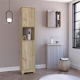 thumbnail image 2 of Pemberly Row Ensemble de Salle de Bain 2 Pcs Armoire à Pharmacie et Armoire à Linge Multicolore, 2 of 10