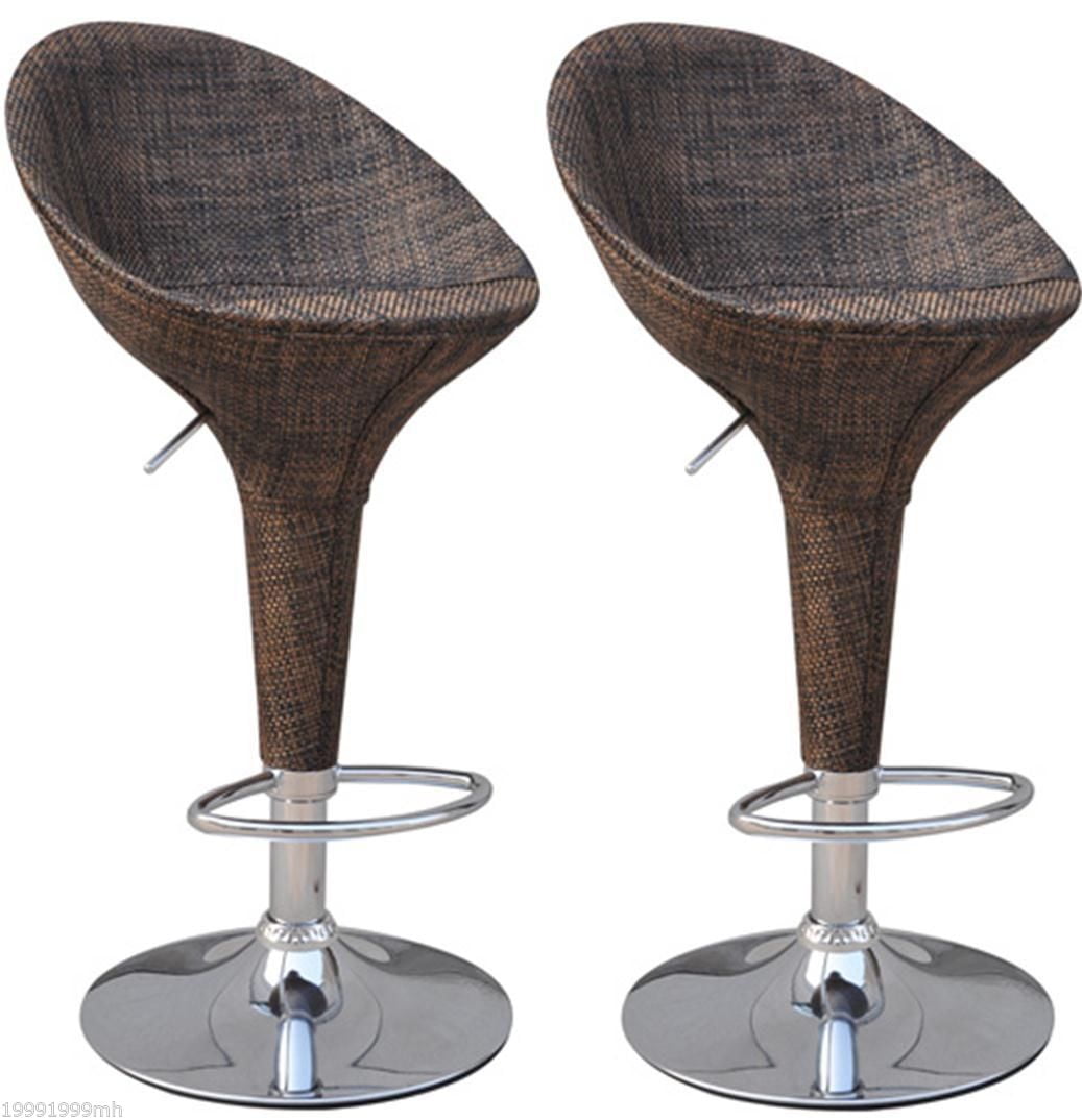 Set of 2 Modern Style Rattan Bar Stool with Footrest Walmart Canada
