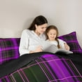 thumbnail image 5 of Castle Fairy Minimalist Plaid Stripes Full Size Comforter Sets,Vintage Bedding Sets, 5 of 8