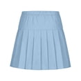thumbnail image 3 of CYRBOKO Girls Pleated Skirts, Cotton Summer Casual Elastic Waist School Uniform Skirts Light Blue Size 12-13 T, 3 of 6