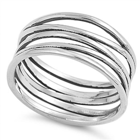 925 Sterling Silver Abstracted Celtic Band Ring Size 7