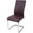 thumbnail image 2 of Accord Dining Chair (Set of 4 Chairs) - Modern Leatherette Dining Chair with Tubular Metal Chrome Frame (4, Brown Seat - Silver Frame, W17.5"xD18.0"xH38.5"), 2 of 3