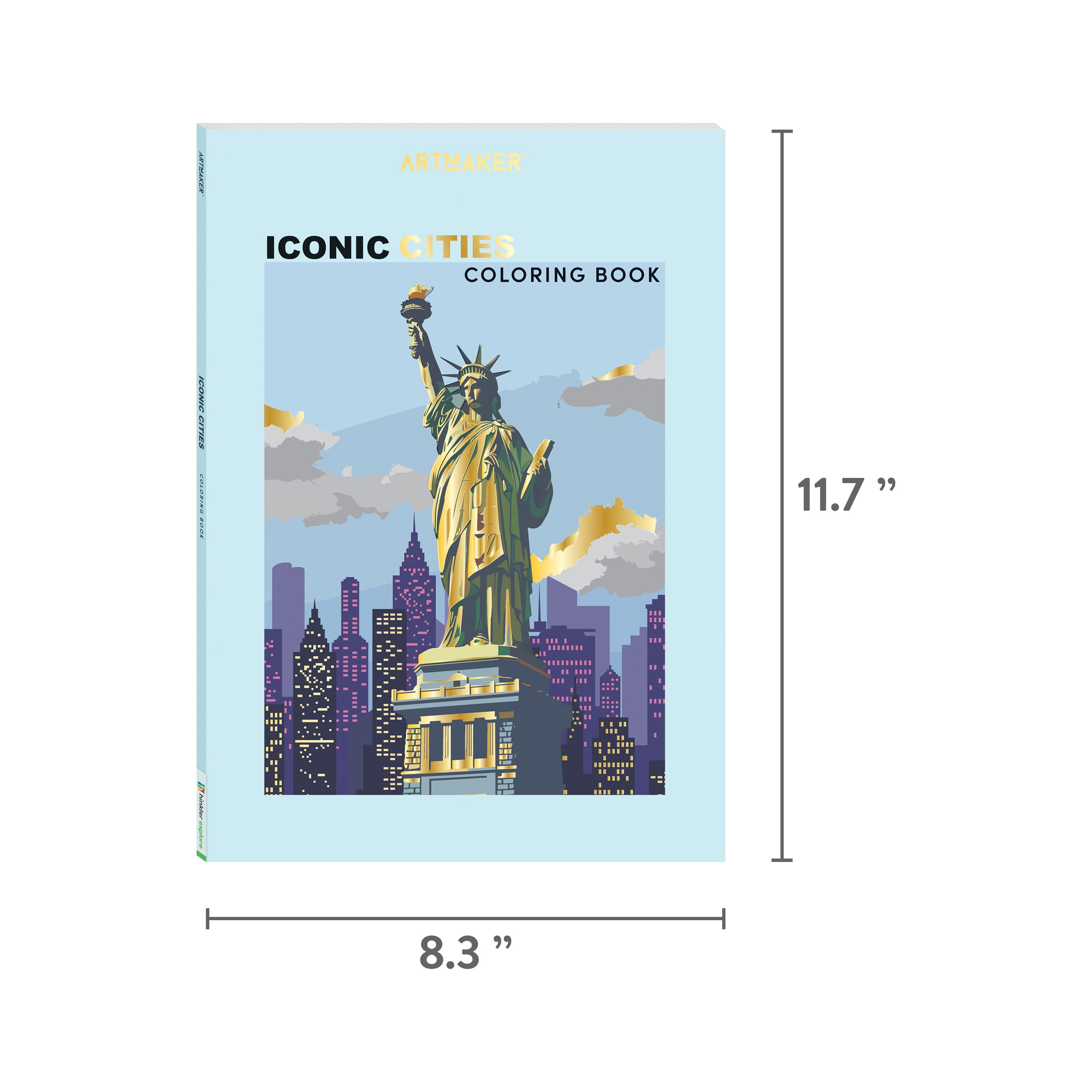 Hinkler Art Maker Iconic Cities Coloring Book, Ages 12 and up, 72 Pages