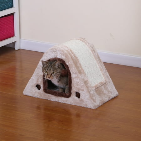 PetPals Zest Fleece and Sisal Horseshoe Shaped Scratcher Box