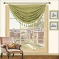 thumbnail image 1 of Holly Faux Silk Hanging Tassels Window Valance 3 Pack - 36 x 37 -Olive, 1 of 7