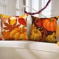 thumbnail image 5 of DaShan Fall Orange Throw Pillow Covers 20x20 Set of 4,Pumpkin Maple Leaves Pillow Cases for Bedroom Sofa Couch, 5 of 6