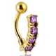 thumbnail image 2 of botón colgante para , joyería para de cuerpo, cristal morado Zulema Anillo En El Ombligo, 2 of 8