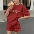 thumbnail image 5 of CYRBOKO Girls Outfit Sets, St.Patrick's Day Elastic Waist Short Sleeve Casual Two-piece Sets Red Size 12-13 T, 5 of 6