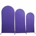 thumbnail image 2 of BalsaCircle 3 Fitted Purple Matte Spandex Round Top Wedding Arch Backdrop Stand Covers Set Party, 2 of 7