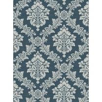 NextWall Denim Blue Seaside Damask Peel and Stick Wallpaper