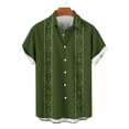 thumbnail image 4 of Lovzfmll Casual Vintage Bowling Camp Short Sleeve Beach Shirt, Men's Summer Button Up with Soft Breathable Fabric Army Green, 4XL, 4 of 6