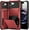 Red, variant on Compatible with iPhone 16e Case with Card Holder [Store 5 Cards] Heavy Duty Dual Layer Shockproof Wallet Case with Hidden Card Slot Large Storage Cover for iPhone 16e 6.1 inch