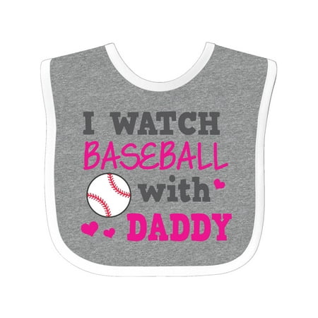 

Inktastic I Watch Baseball with My Daddy Gift Baby Boy or Baby Girl Bib