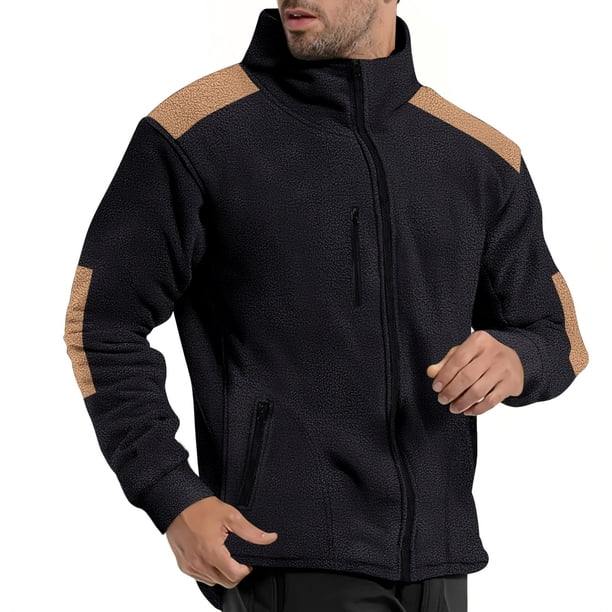 pstuiky camisas de manga larga para hombre, Camisa informal de manga larga con cuello alto y cremallera en la muñeca para hombre top de hombre xxl
