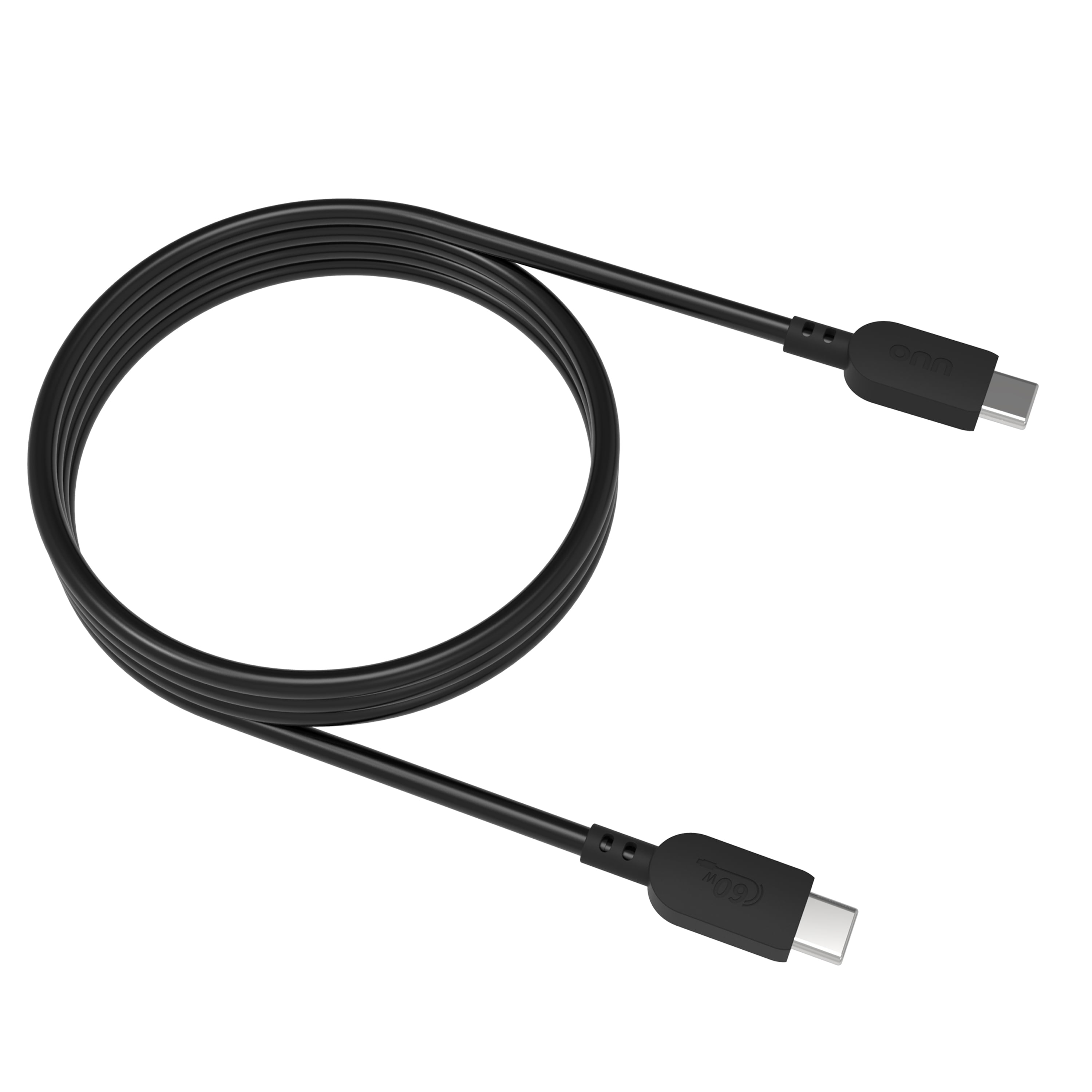 onn 3ft USB-C to USB-C Cable USB-IF Certified Fast Charging Black