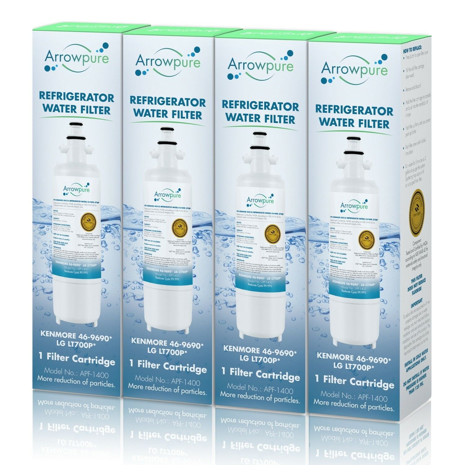 Arrowpure UKF8001 Refrigerator Water Filters for Maytag Kenmore 3 Pieces for sale online 