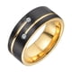 thumbnail image 5 of Anillos de metal cepillado de acero inoxidable con incrustaciones de diamantes de 8 mm de ancho para 9 9, 5 of 8