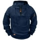 thumbnail image 1 of Ceisia Men's Fleece-Lined Half-Zip Hooded Sweatshirt with Multi-Pockets for Casual & Work Wear Navy L Gifts, 1 of 6
