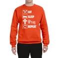 thumbnail image 2 of Eat Sleep Pray Repeat for Christians Faith | Mens Inspirational/Christian Crewneck Graphic Sweatshirt, Orange, Medium, 2 of 3