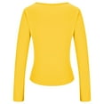 thumbnail image 5 of Hvyesh Womens Long Sleeve Round Neck Shirts Basic Tee Spring Solid Tops Teen Girls Thermal Underwear Outfits Clothes 2025 Yellow,S, 5 of 5
