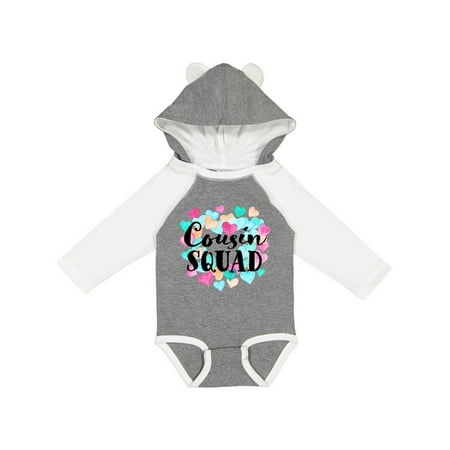 

Inktastic Cousin Squad Hearts Gift Baby Boy or Baby Girl Long Sleeve Bodysuit