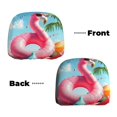 thumbnail image 3 of 2 PCS Car Headrest Cover, Tropical Flamingo Pool Float Soft Car Seat Head Rest Cover Protector Interior Car Accessories Seat Covers for Cars Truck Auto Only Covers, 3 of 8