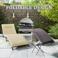thumbnail image 4 of Gotland Patio Lounge Chair,3 Pieces Chaise Lounge Outdoor Folding leisure Lounge Chairs Including Table Rattan Patio Furniture Set,Sand, 4 of 7