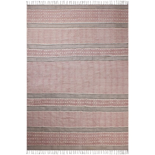 Casavani Handmade flat weave Kitchen Area Rug, Red 9x15 feet
