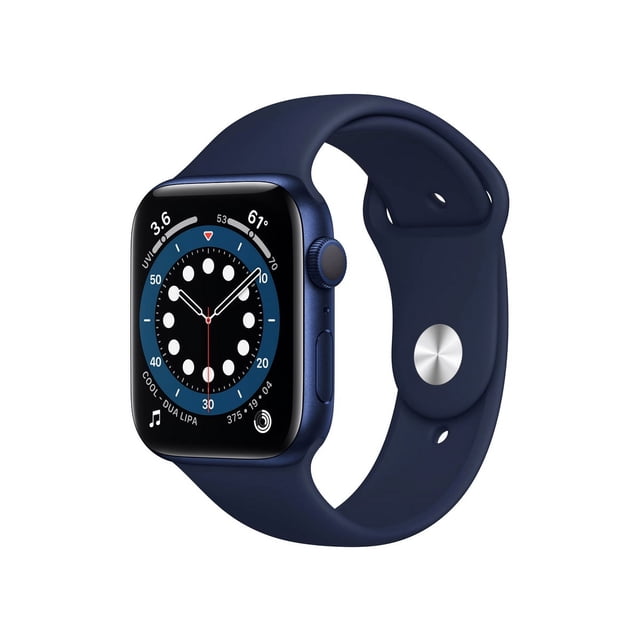 Apple Watch Series 6 (GPS, 44 Mm): Caja de Aluminio Azul con Correa Deportiva Azul Marino Intenso