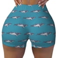 thumbnail image 2 of Gukieu Cartoon Whale Print Women's Sports Shorts, Elastic Waist High Stretch Running Yoga Gym Sweatpants-XX-Large, 2 of 8