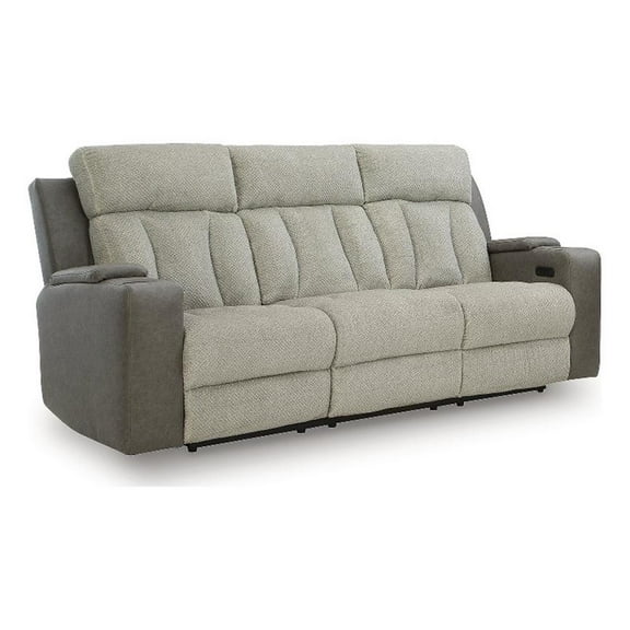 Signature Design by Ashley Point Clear Gray Power Reclining Sofa