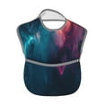 thumbnail image 2 of Zufioo Cosmic Paint Swirl Print Toddler Adjustable Waterproof Bib, 11.6x15 Inch Feeding Bib Suitable for 6-24 Month Babies, 2 of 8