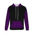 thumbnail image 5 of Mens Big & Tall Hoodies with Pocket Plus Size M-4X Fleece Lined Sweatshirts Long Sleeve Trendy Plaid Printed Thermal Warm Streetwear Hoodie Tops, 5 of 5