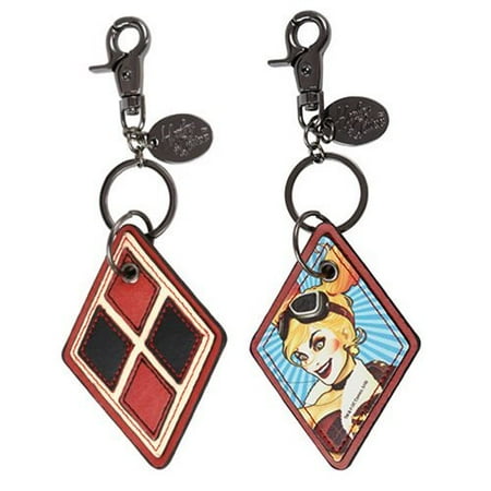 keychain quinn faux harley chain comic dc key leather