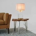 thumbnail image 4 of Nordic Style Table Lamp with Pink Fabric Shade, Gold Metal & Glass Base - Bedside Desk Lamp, Eye Protection Warm Light, E12 Bulb Compatible, 21" Height, 4 of 8