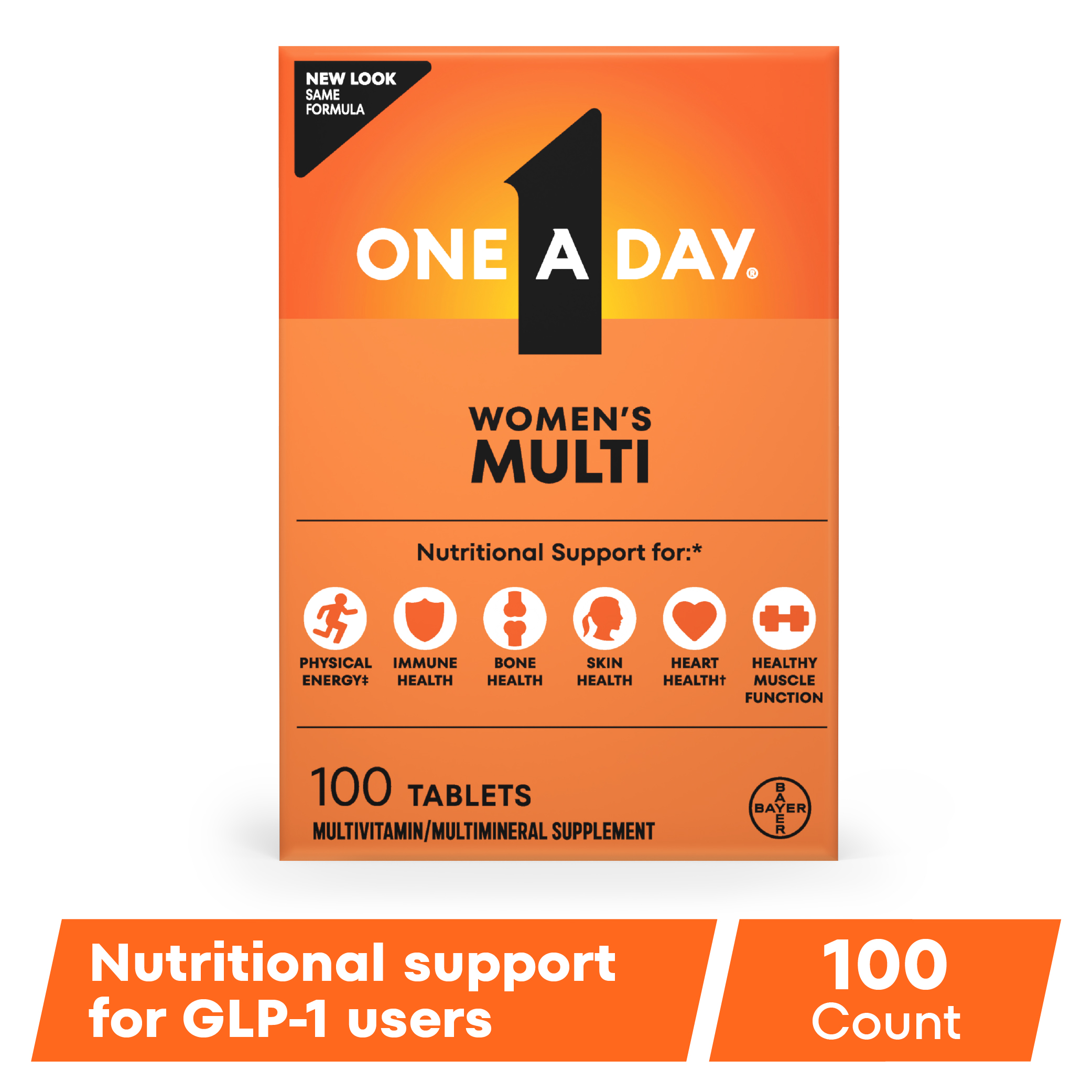 One A Day Multivitamin for Women with Biotin, & Skin Health Support, 100 Count