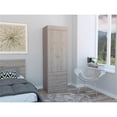 thumbnail image 2 of Tuhome Furniture Lisboa Engineered Wood 2-Drawers/2-Doors Armoire in Gray, 2 of 8