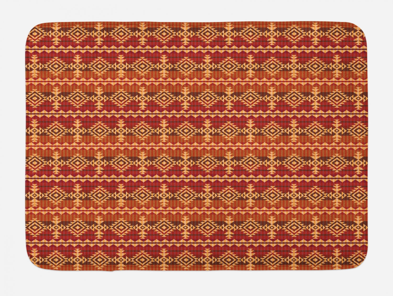 Mexican Bath Mat Ancient Aztec Culture Theme Classical Triangles Pattern Primitive Ornaments Non Slip Plush Mat Bathroom Kitchen Laundry Room Decor 29 5 X 17 5 Inches Pale Orange Brown Ambesonne Walmart Com Walmart Com