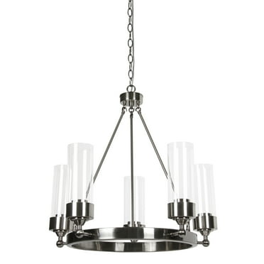 Luminance Sunset Lighting F17115-57 Esquire Five Light Chandelier- Clear Glass, Dimmable - With Antique Gunmetal Finish