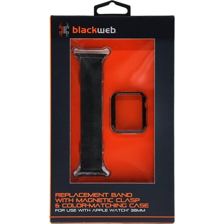 Blackweb-Mesh Replacement Band And Bumper For Apple Watch, 38Mm, Black