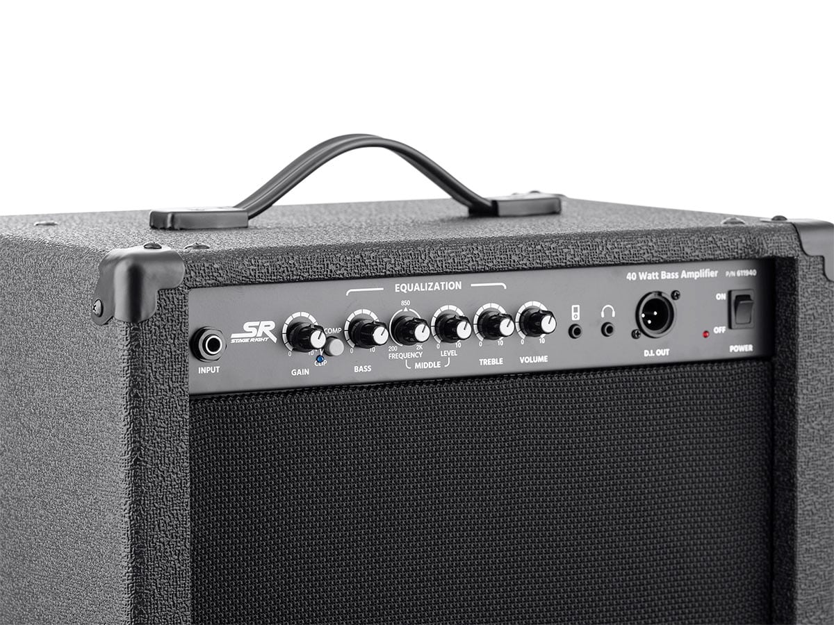 Monoprice 40-Watt 1x10 Bass Combo Amplifier, Built-in Compressor and Direct Injection XLR Output - Stage Right Series