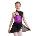 thumbnail image 3 of YONGHS Kids Girls Modern Jazz Latin Dance Dress Lyrical Contemporary Dance Costume Purple 6, 3 of 7