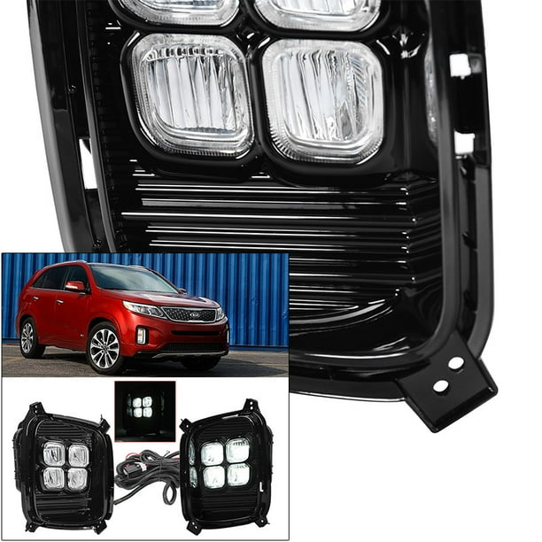 LED DRL Fog Lights For Kia Sorento 1415 4Eyes Style w/ Wiring Harness