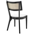 thumbnail image 5 of Modway Caledonia 19" Rattan Wood Fabric Dining Chair in Black/White (Set of 2), 5 of 10