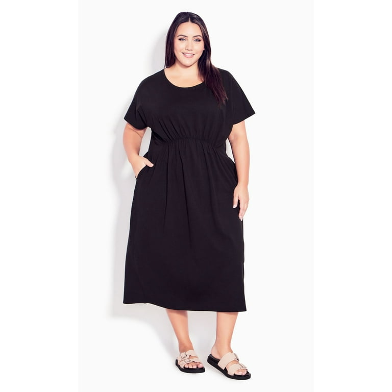 ujævnheder industrialisere Seletøj Evans Women's Plus Size Cool Tie Dress - Black - Walmart.com