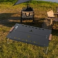 thumbnail image 1 of Mesa de camping portátil Cola Mesa de playa plegable aluminio ultraligera Negro, 1 of 8